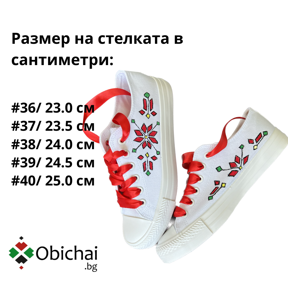 Ръчно рисувани кецове с шевица "Гордост"