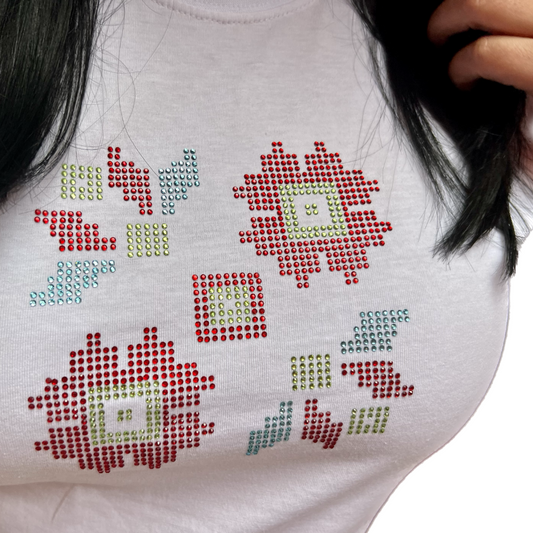 Дамска тениска с диамантена шевица "Далия"