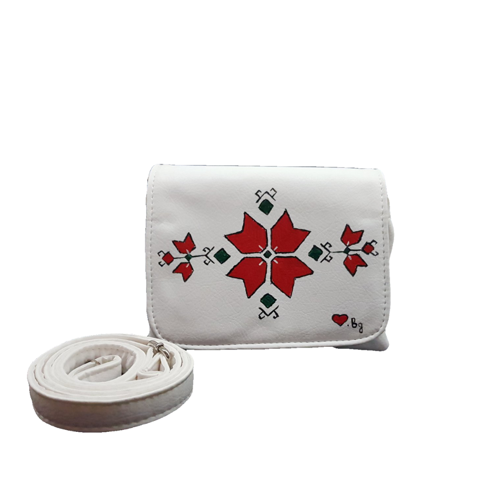 Ръчно рисуванa чанта с шевица "Нежност"