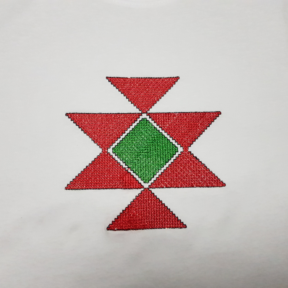 Дамска тениска с бродерия "Китна" - бяла